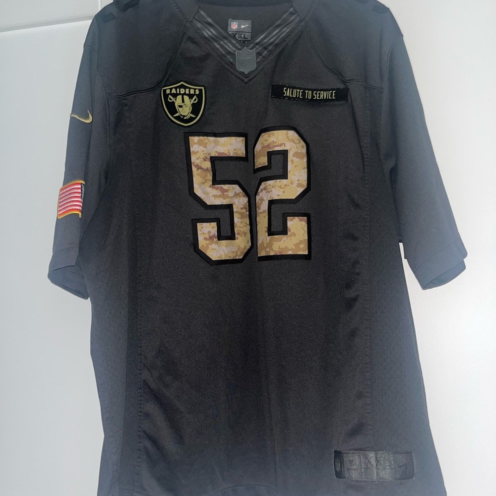 Raiders Mack Rare Nike Black and Gold Salute to Service Jersey